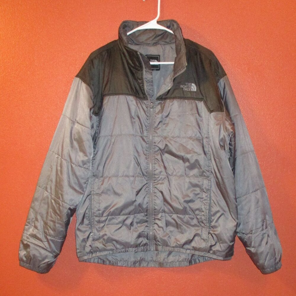 North Face Jacket Men X Large Black Gray Full Zip Pockets Warm Outdoors Jacket